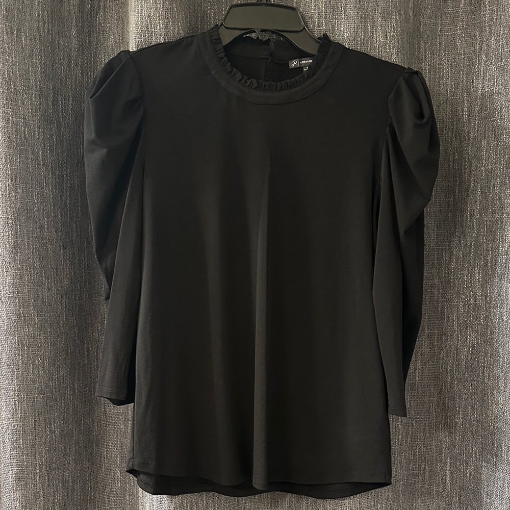 Adrianna Papell SMALL Black Puff Sleeve Blouse